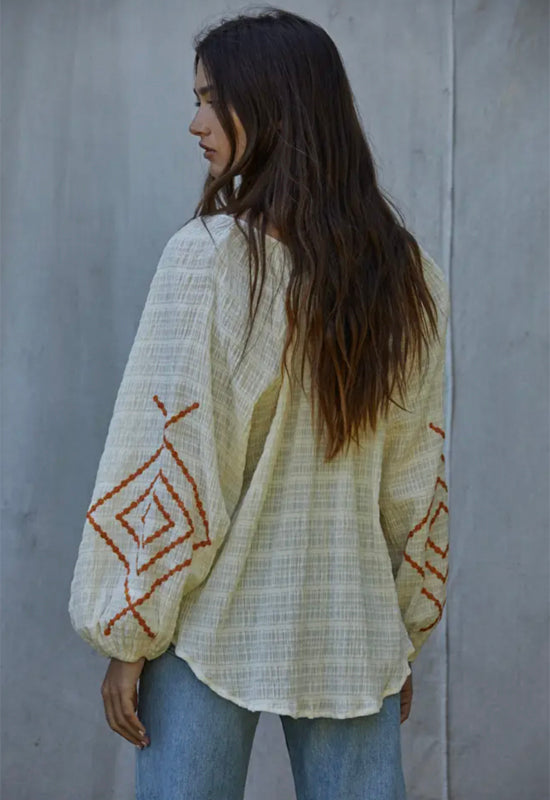 Embroidered Peasant Blouse