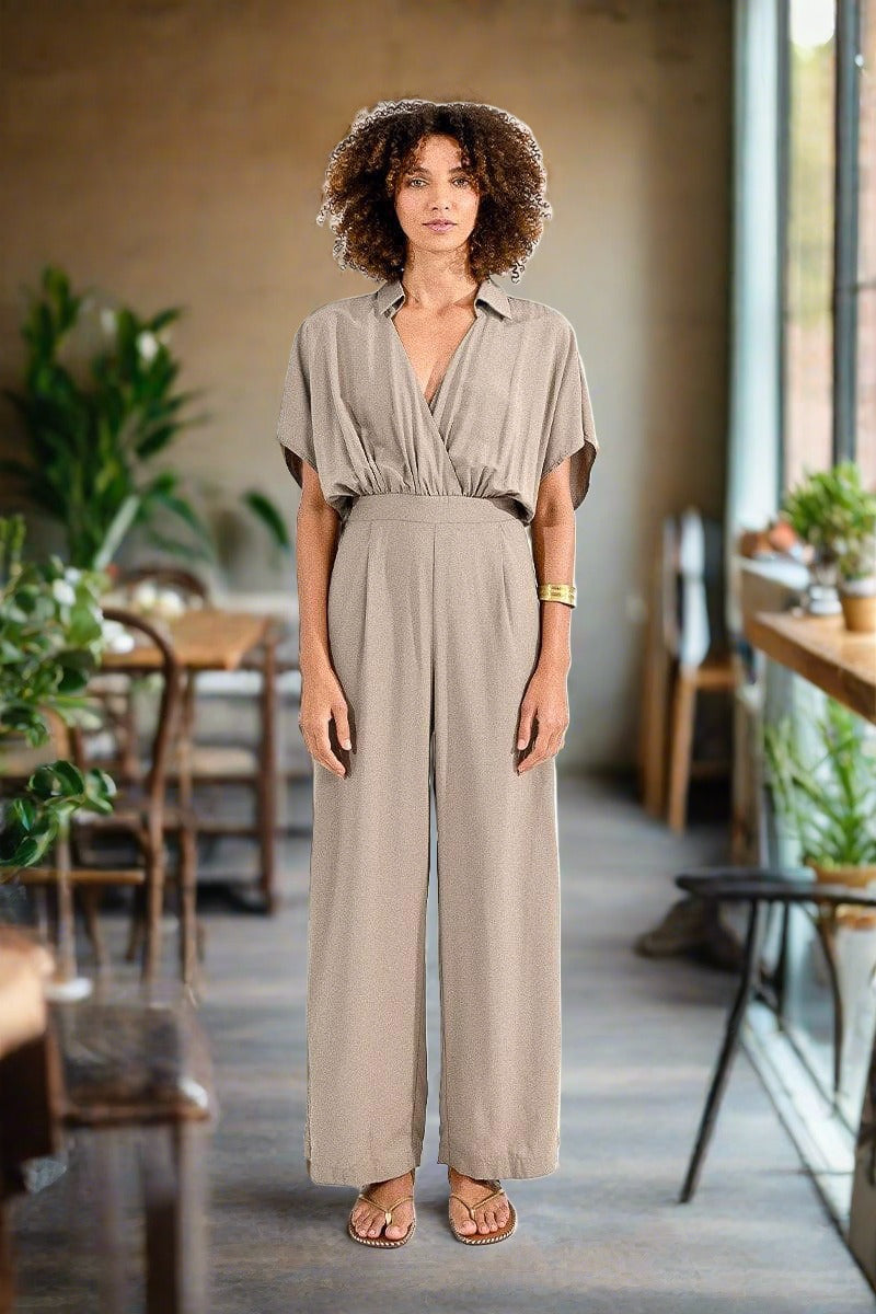 Light Khaki Jumpsuit Jumpsuits & Rompers Scout and Poppy Fashion Boutique